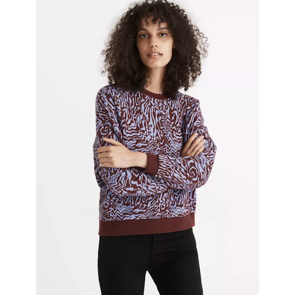 Madewell Resourced Oversized Sweatshirt Sweater in Tigerized Print Size M Tiger - Picture 1 of 7